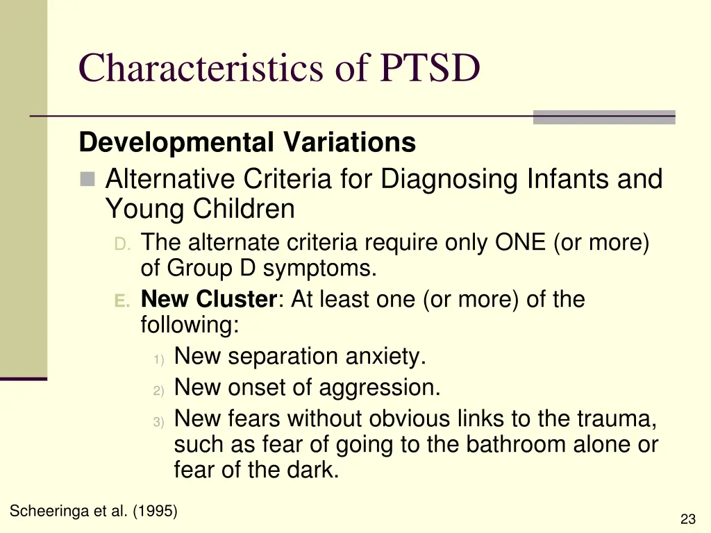 characteristics of ptsd 14