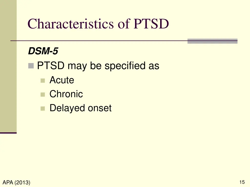 characteristics of ptsd 6