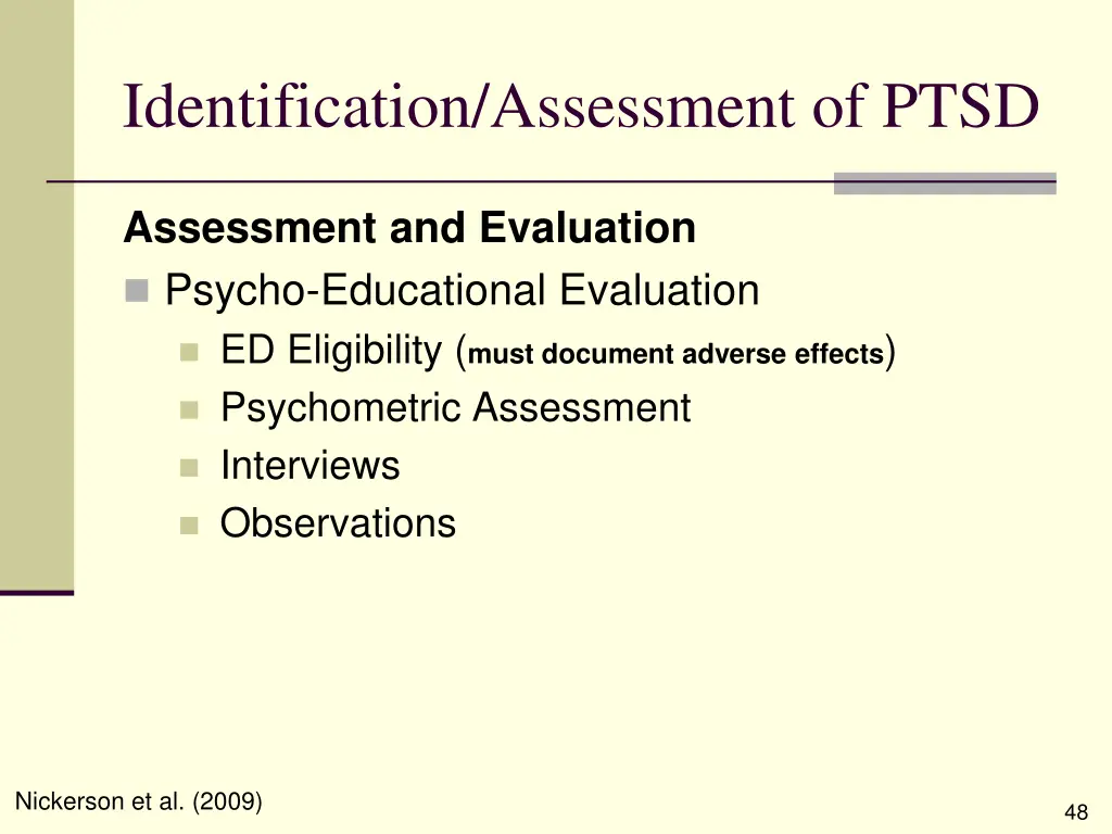 identification assessment of ptsd 13