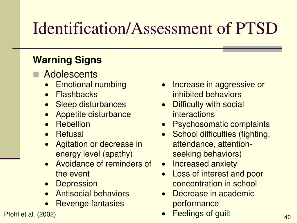 identification assessment of ptsd 5