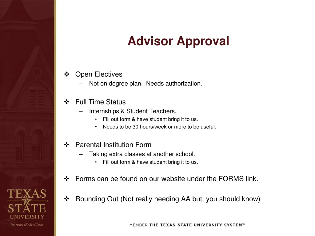 advisor approval