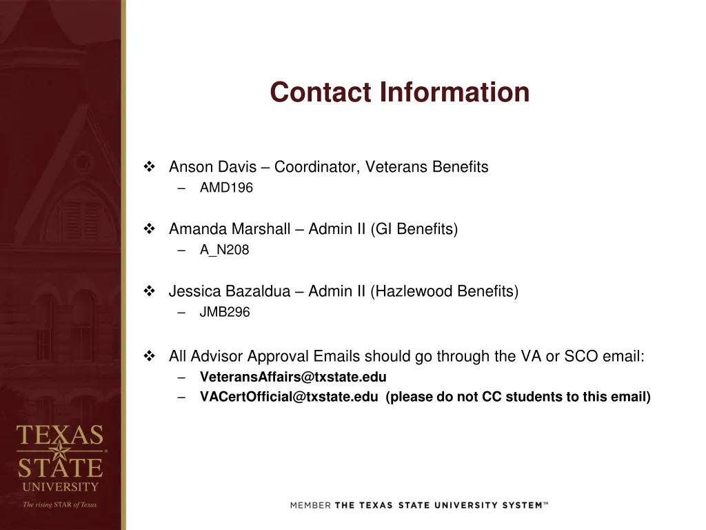 contact information