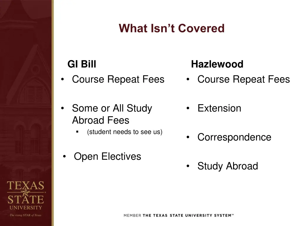 what isn t covered