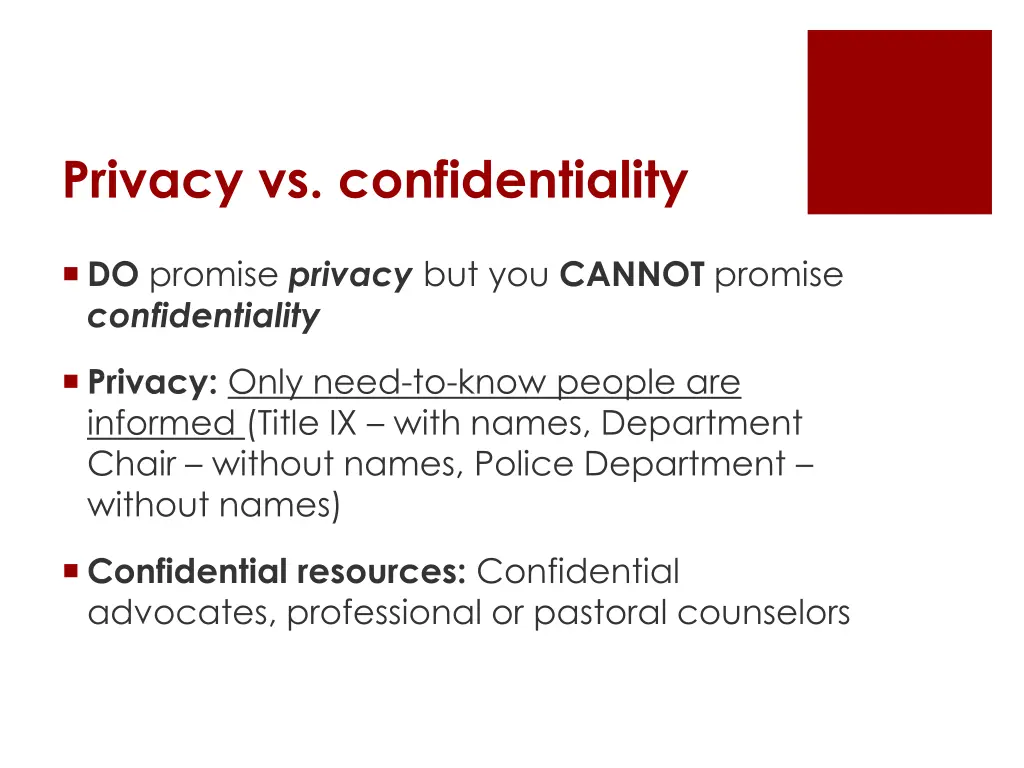 privacy vs confidentiality