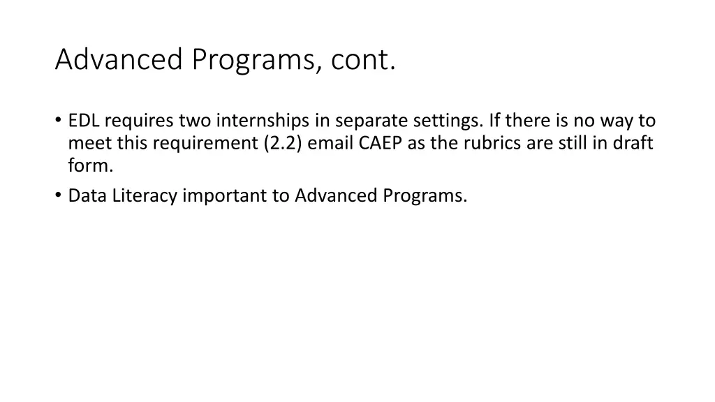 advanced programs cont