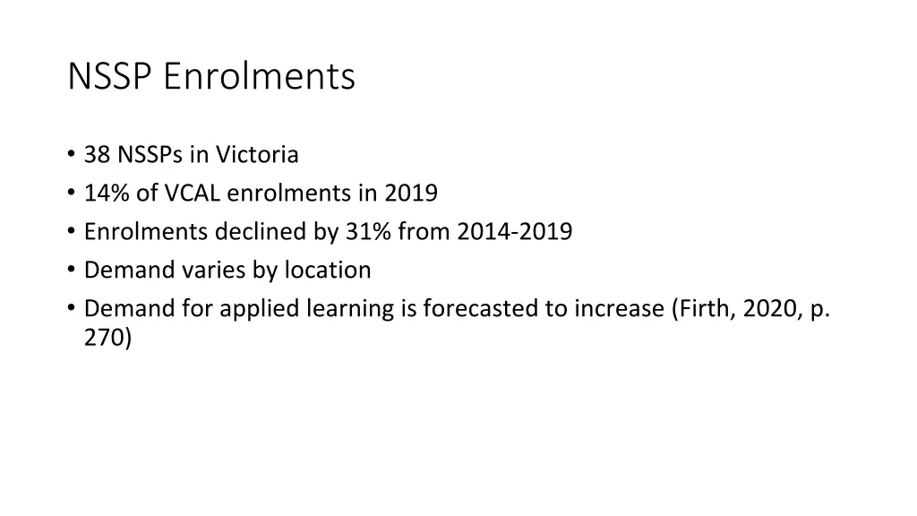 nssp enrolments