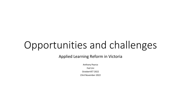 opportunities and challenges