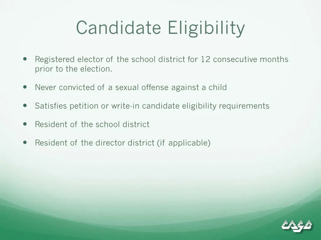 candidate eligibility