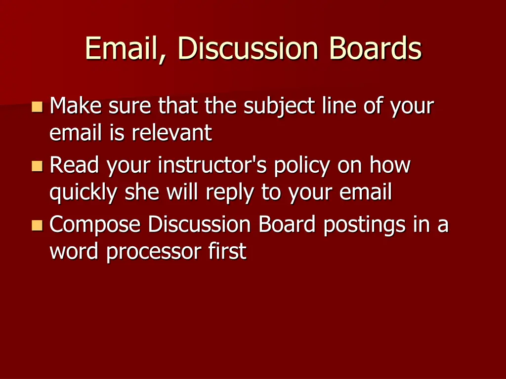 email discussion boards