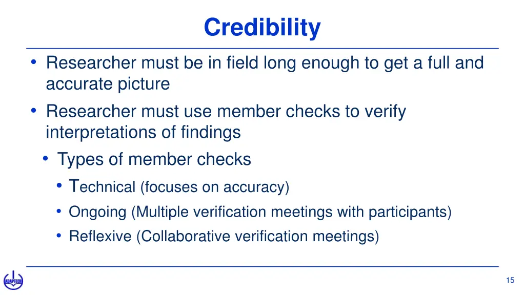 credibility