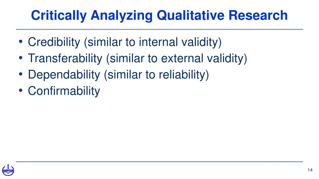critically analyzing qualitative research