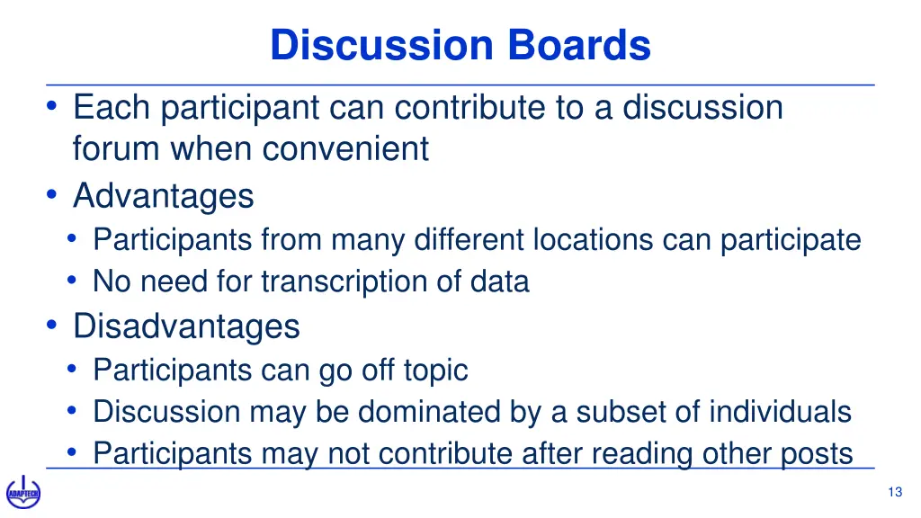 discussion boards