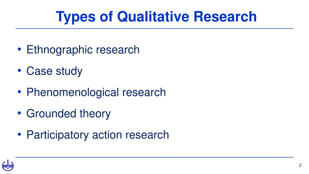 types of qualitative research