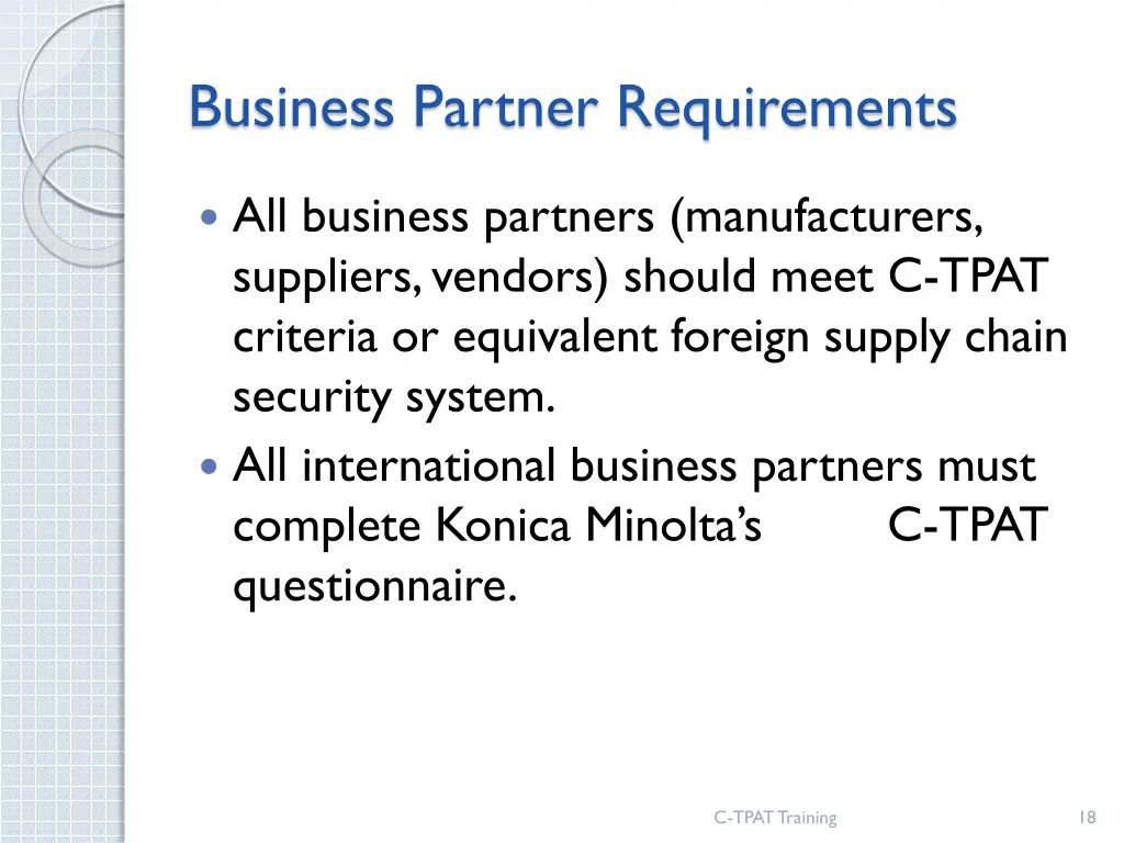 business partner requirements