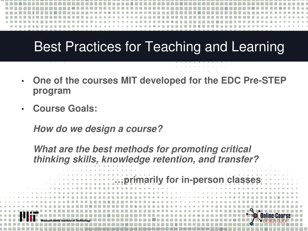 best practices for teaching and learning