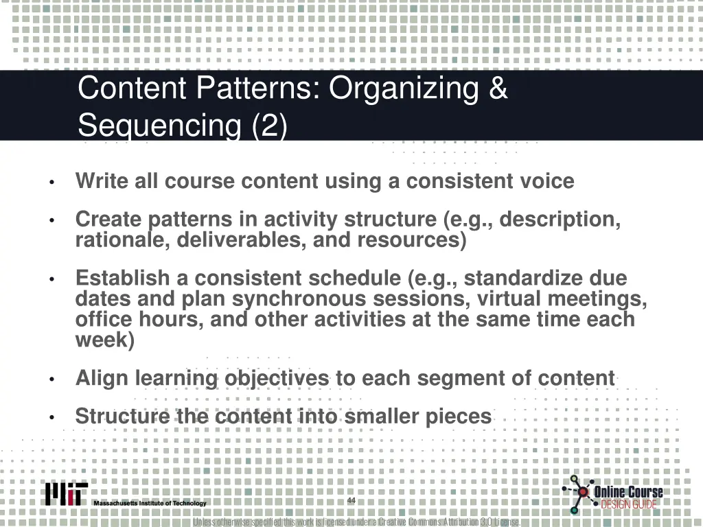 content patterns organizing sequencing 2