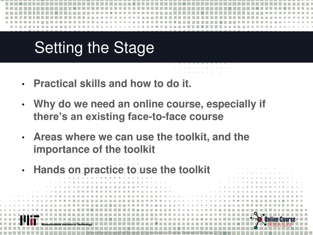 setting the stage 1