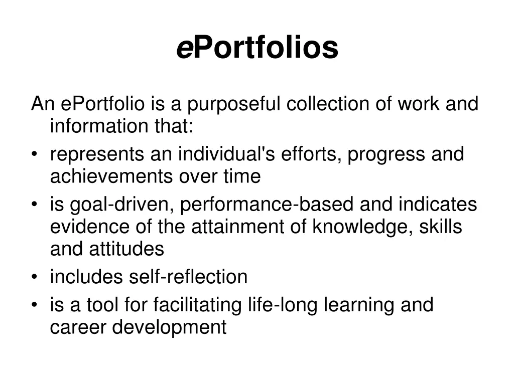 e portfolios