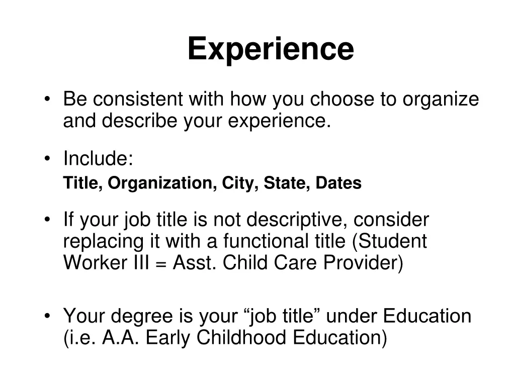 experience