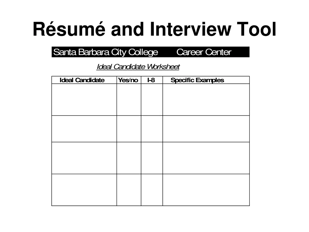 r sum and interview tool