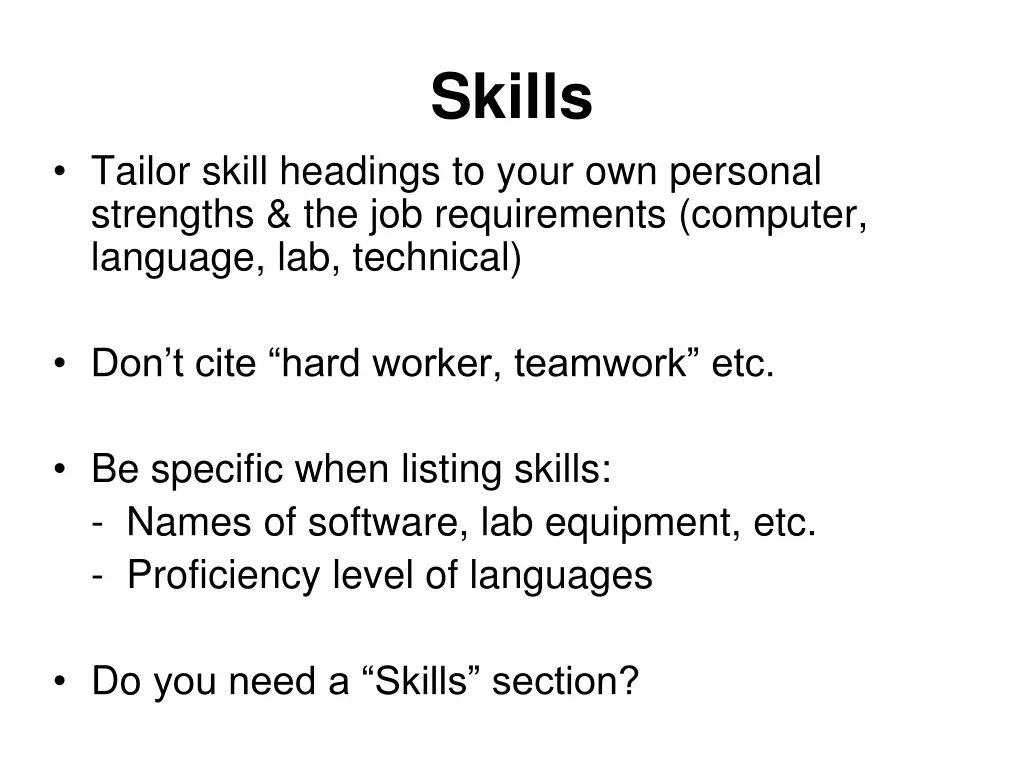 skills