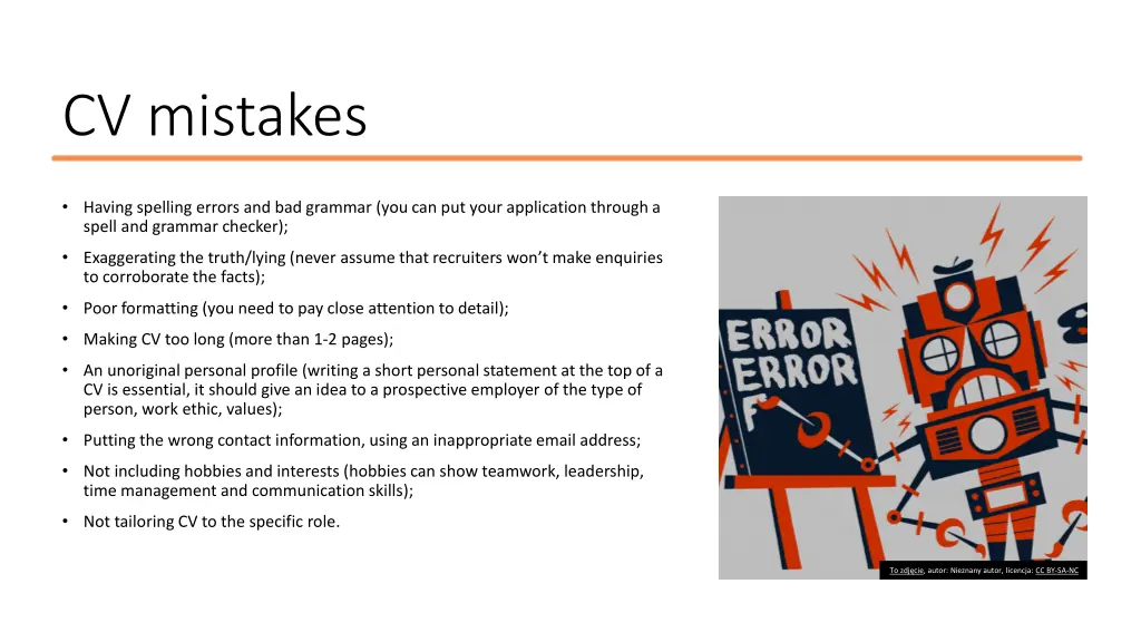 cv mistakes