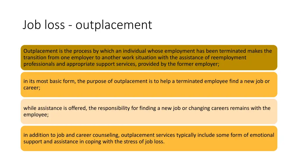 job loss outplacement