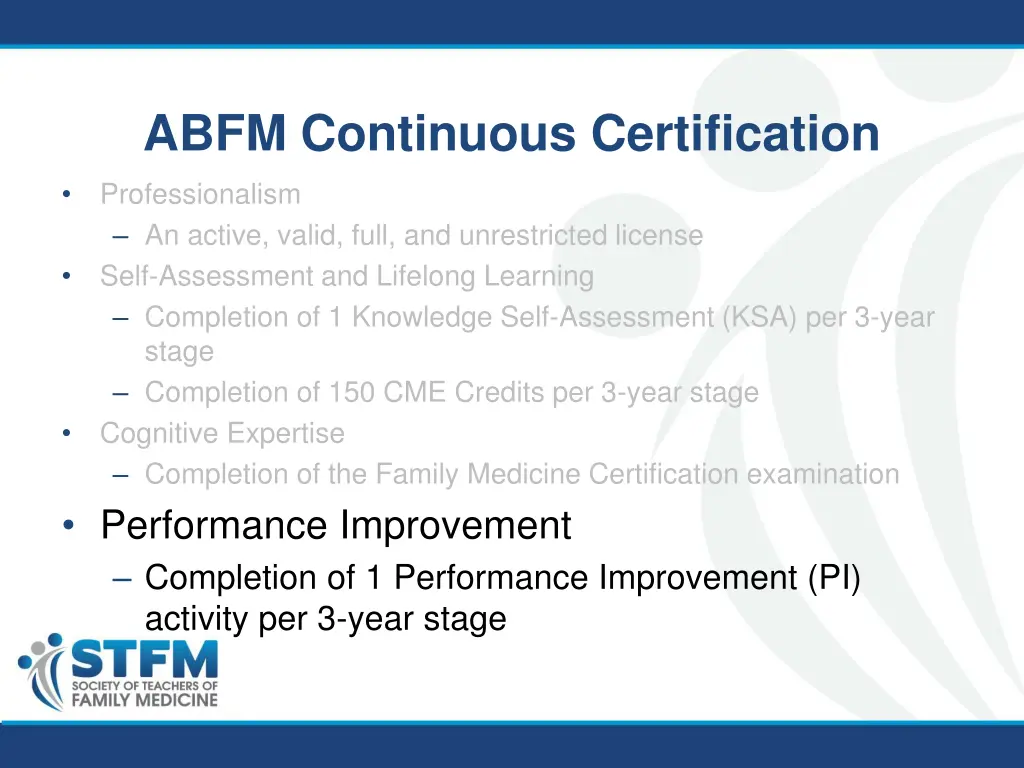 abfm continuous certification professionalism 3