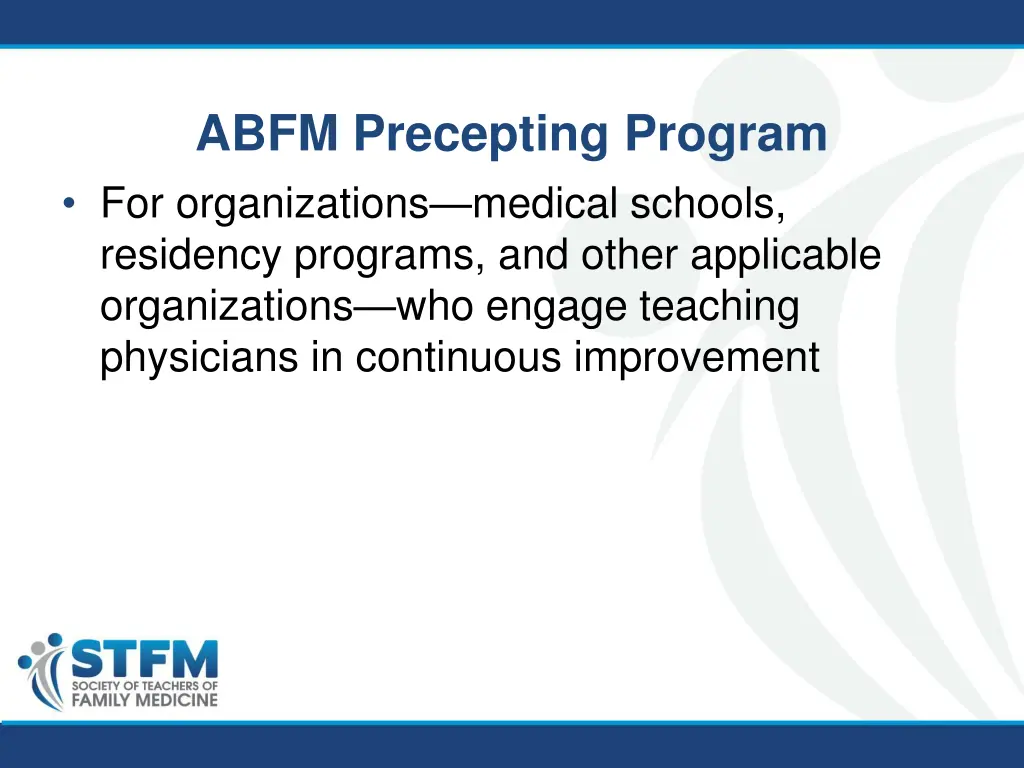 abfm precepting program for organizations medical