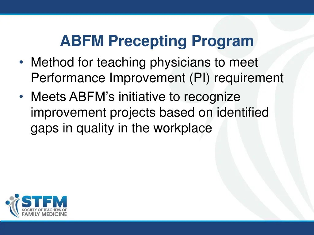 abfm precepting program method for teaching