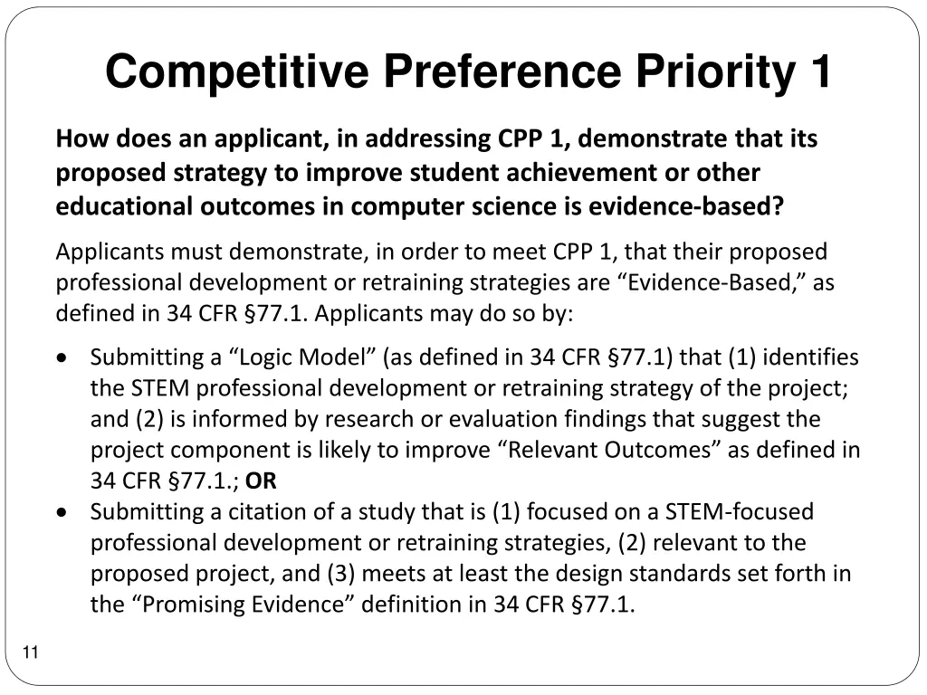 competitive preference priority 1