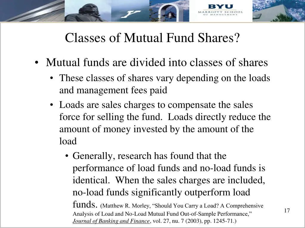 classes of mutual fund shares
