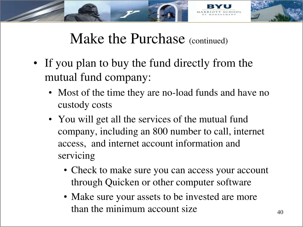 make the purchase continued