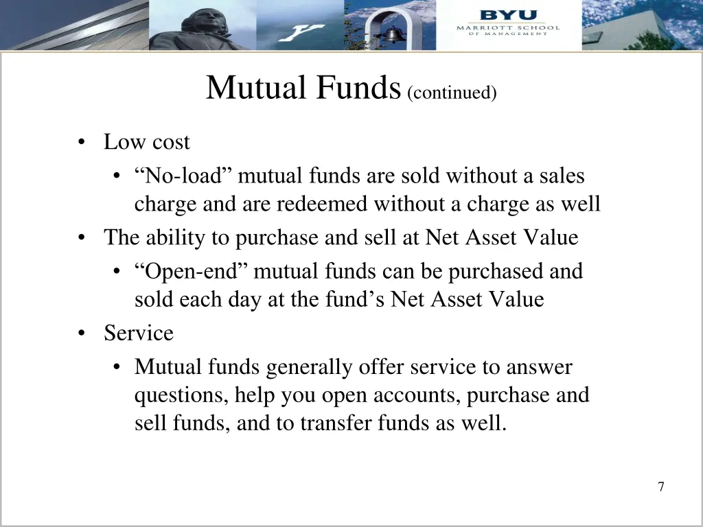 mutual funds continued 1