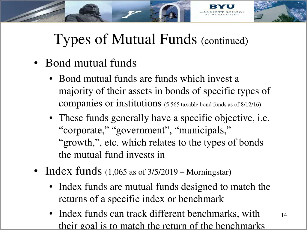 types of mutual funds continued 1