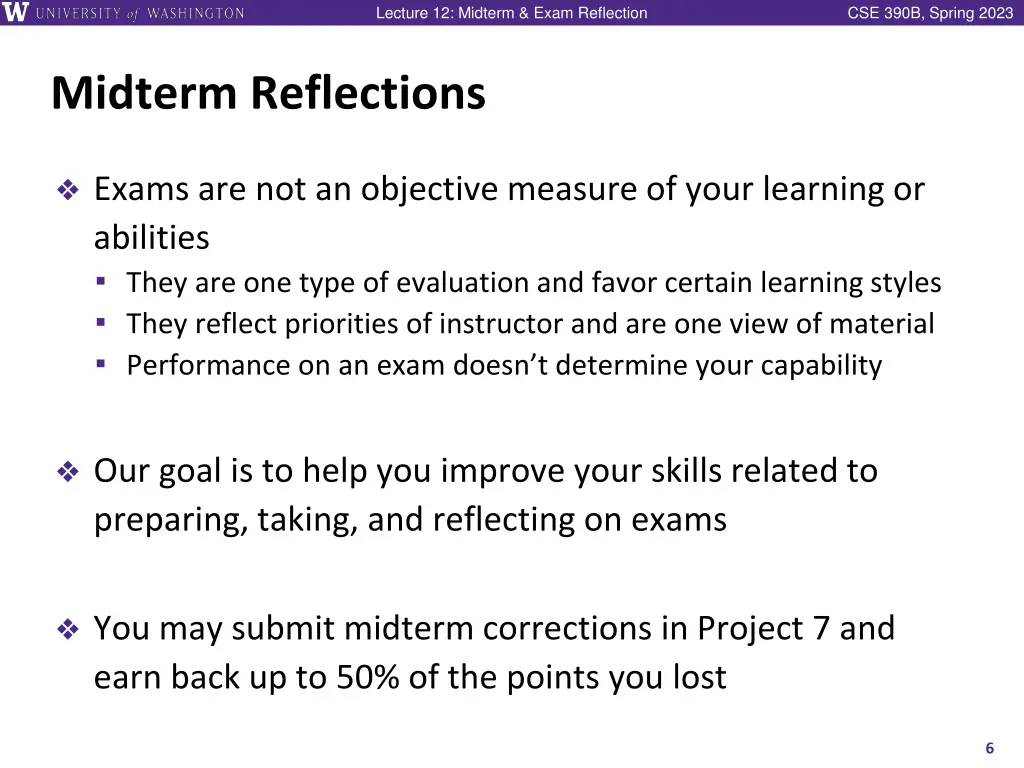 lecture 12 midterm exam reflection 4