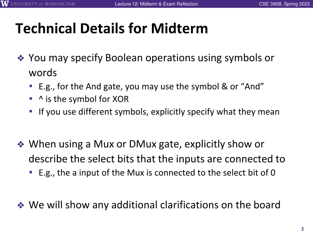 lecture 12 midterm exam reflection