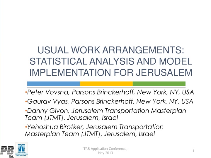 usual work arrangements statistical analysis
