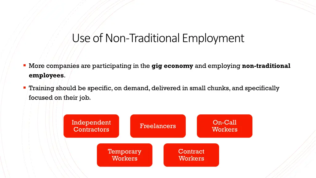 use of non traditional employment