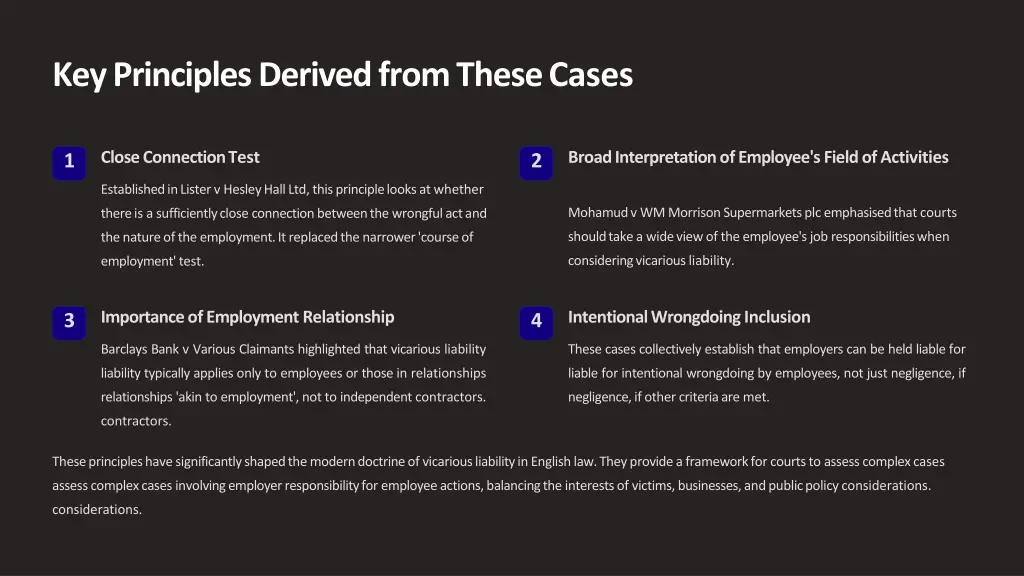 key principles derived from these cases