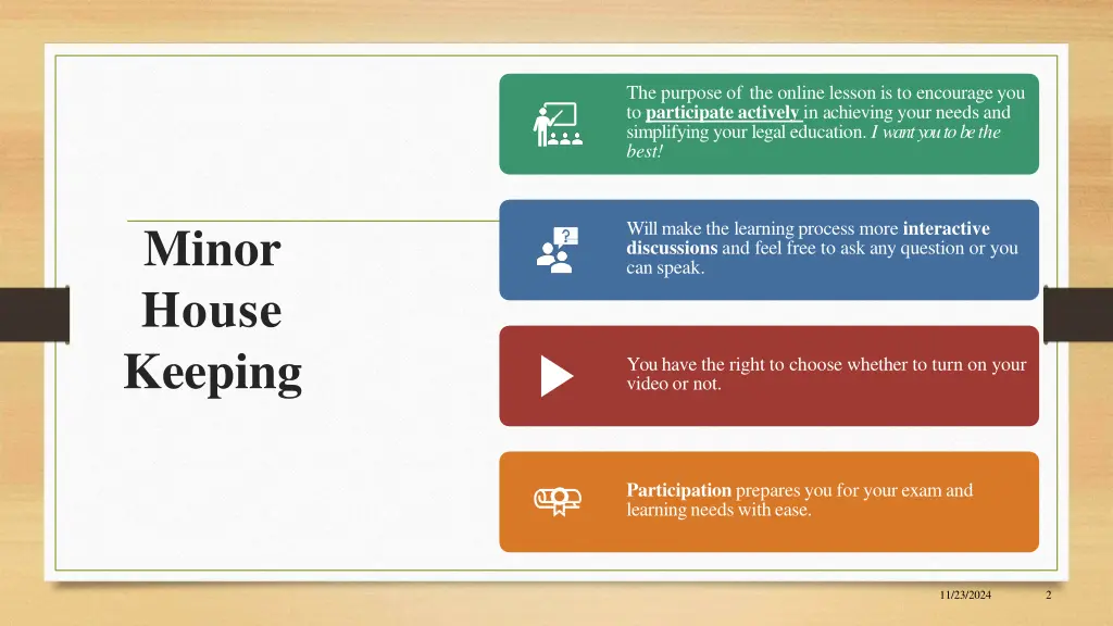 the purpose of the online lesson is to encourage