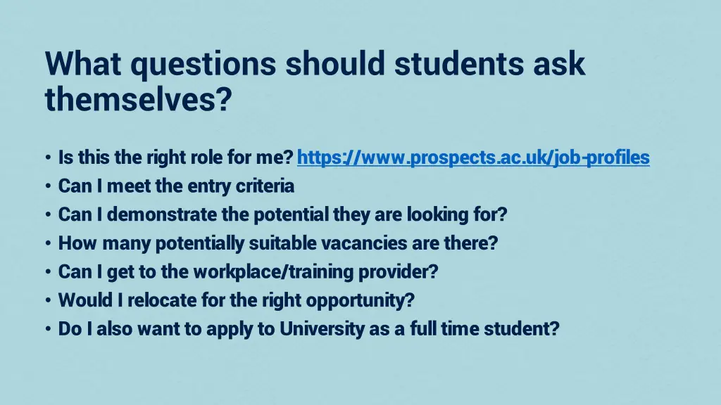 what questions should students ask themselves