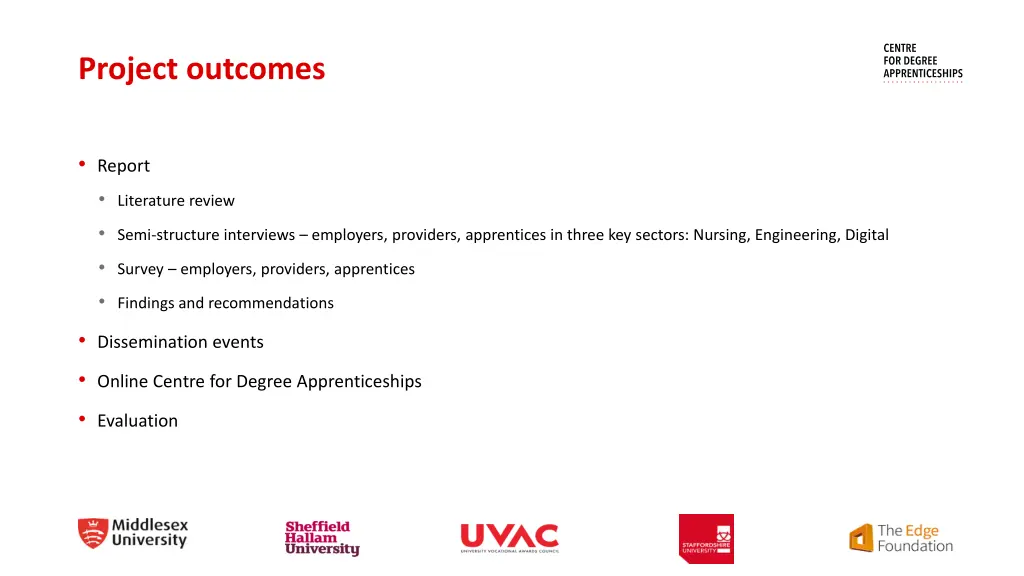 project outcomes