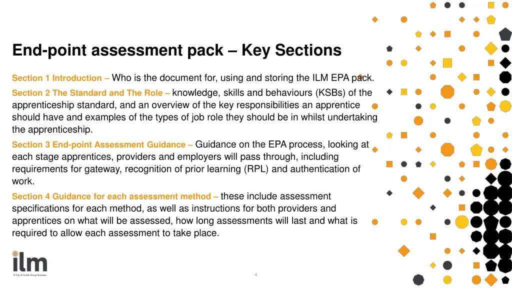 end point assessment pack key sections