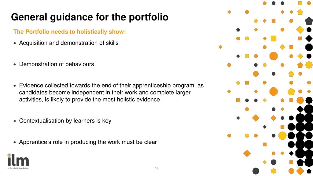general guidance for the portfolio