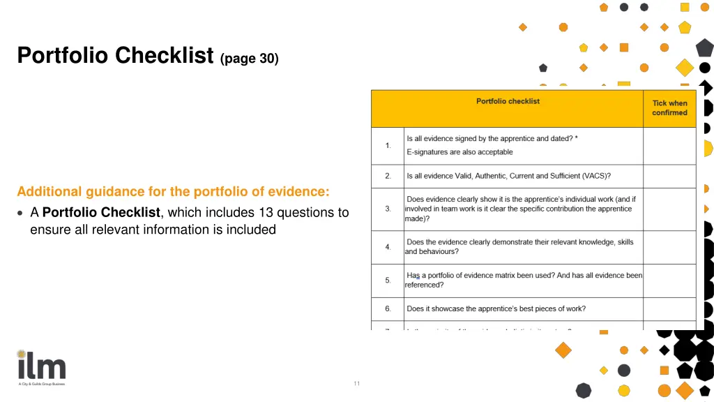 portfolio checklist page 30