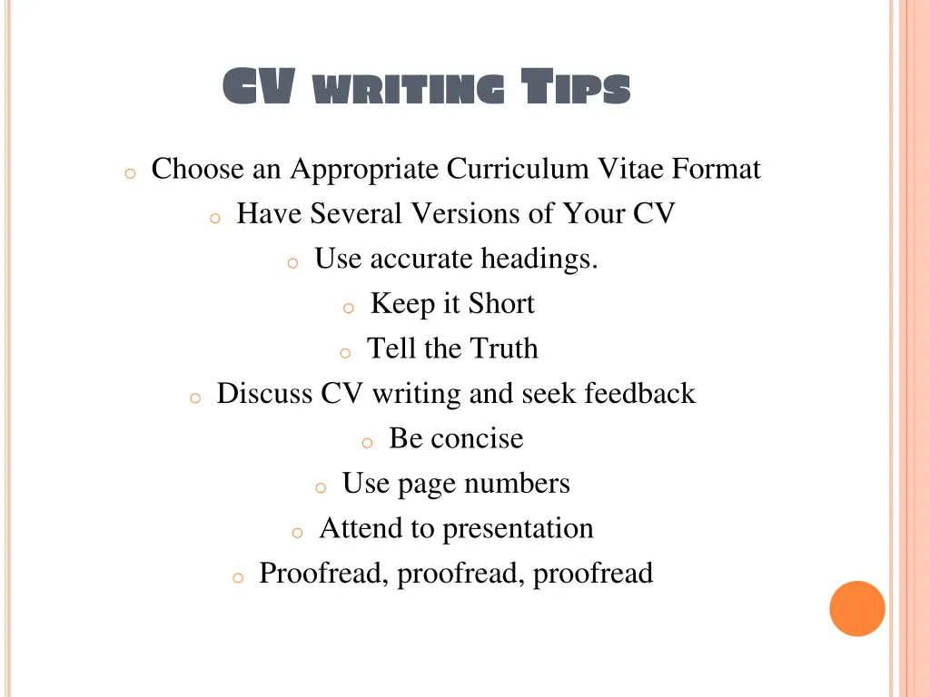 cv writing t ips