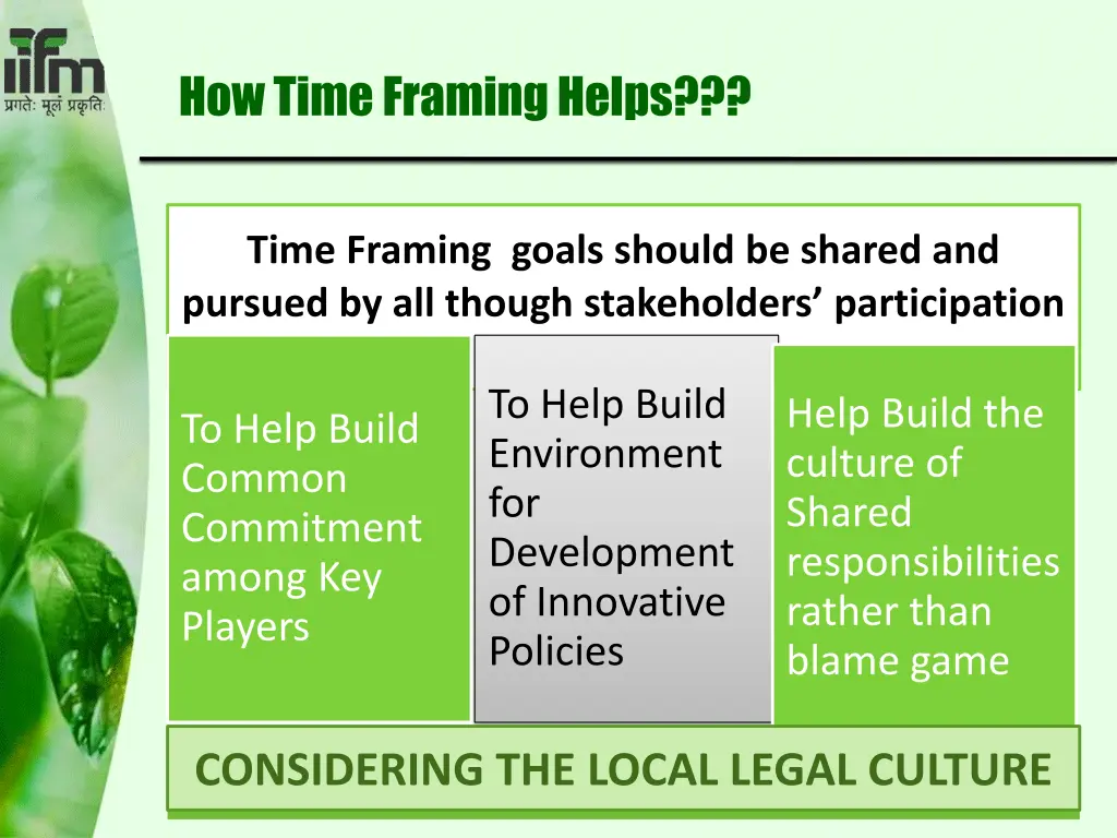 how time framing helps