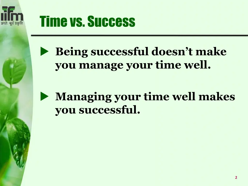 time vs success
