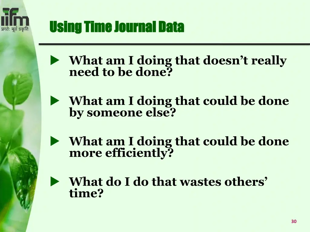 using time journal data using time journal data